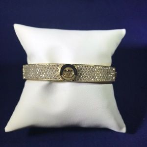 MIchael Kors Fulton Pave Gold Bangle Bracelet MKJ3